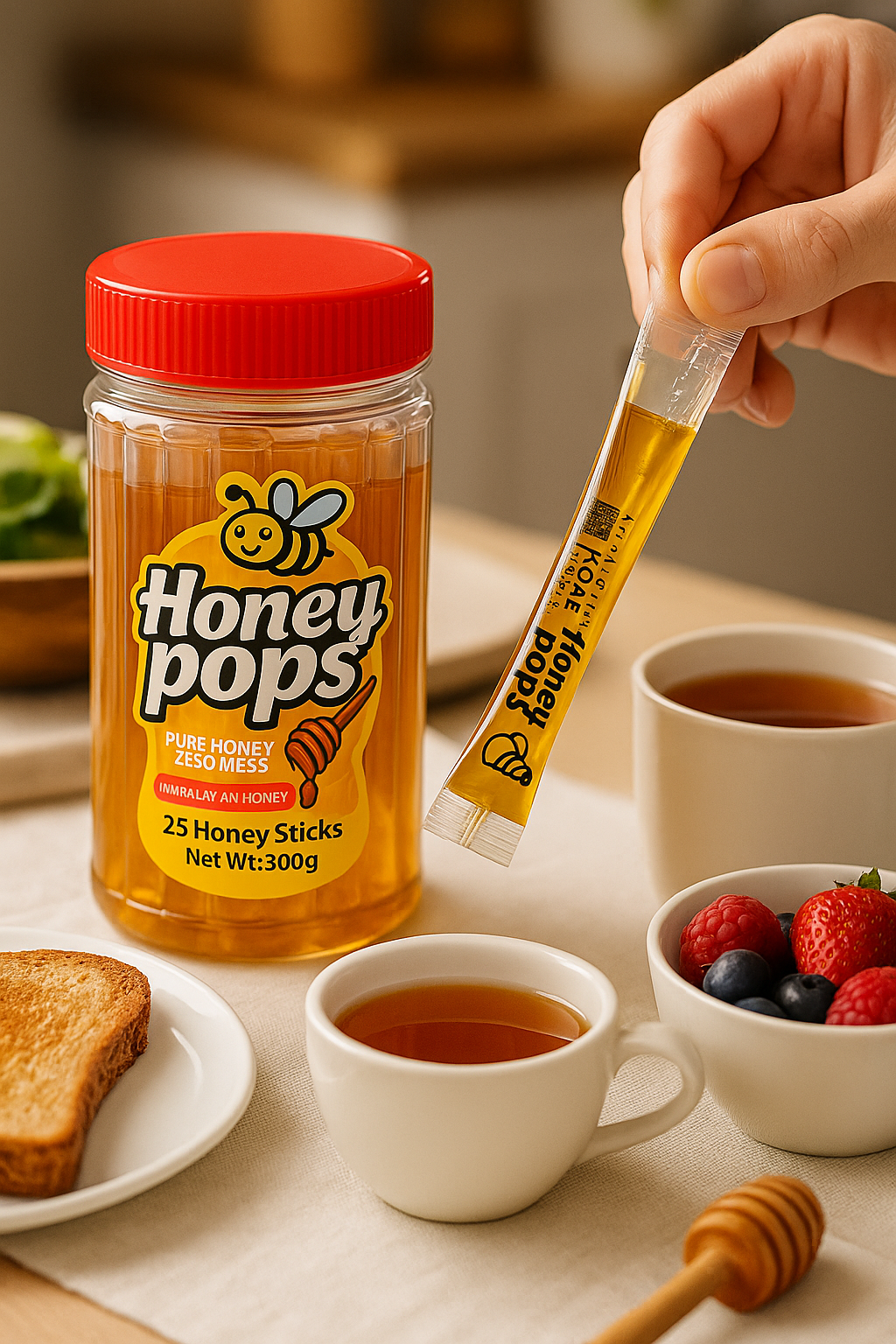 HONEY POPS - 25 PURE HONEY STICKS